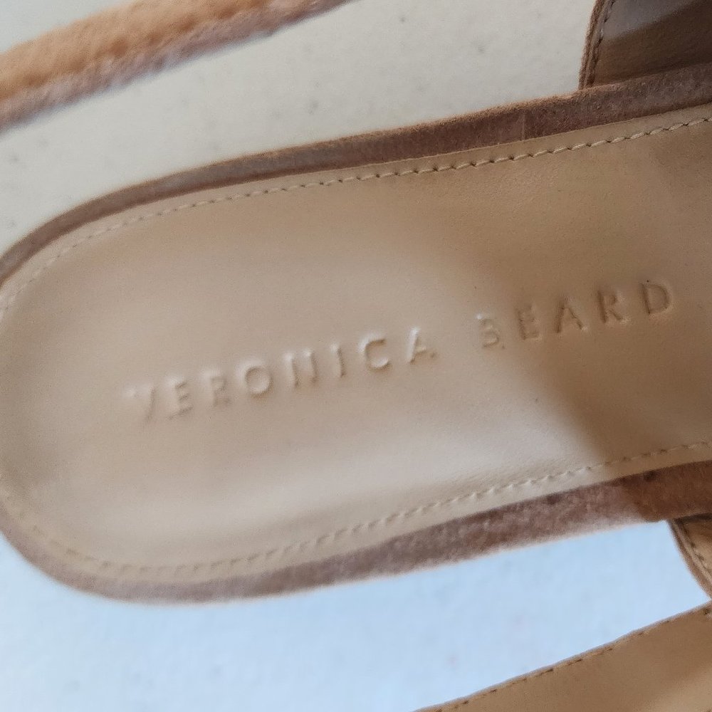 Veronica Beard Maglio Tan Buckle Strap Sandals with Gold Hardware - Picture 8 of 16